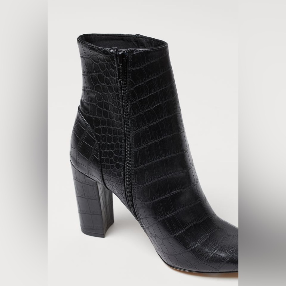 H&M crocodile heeled boots